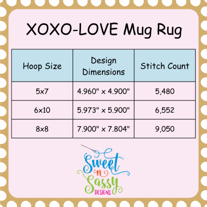 Conversation Hearts Mug Rug Set - Image 3