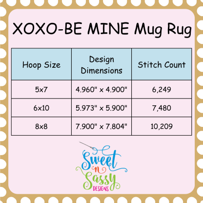 Conversation Hearts Mug Rug Set - Image 4