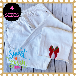 Bow Cutaway Side Seam Applique Design